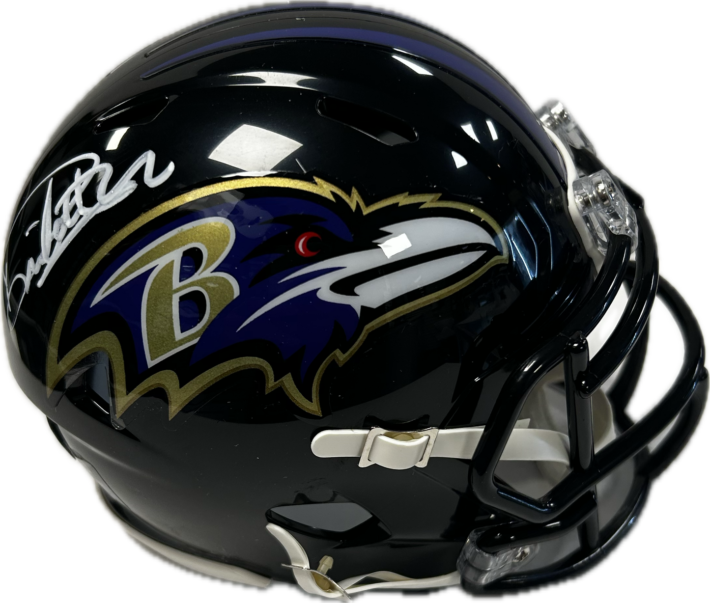 Derrick Henry Autographed Baltimore Ravens Black Speed Mini Helmet Beckett COA (SI)