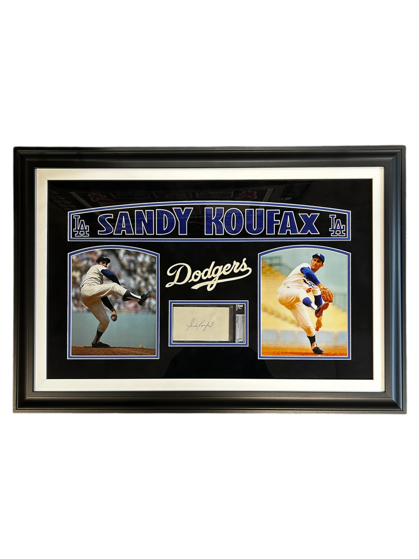 Sandy Koufax Framed 3x5 Index Card Auto Los Angeles Dodgers Beckett BAS #15782694 (FSI)