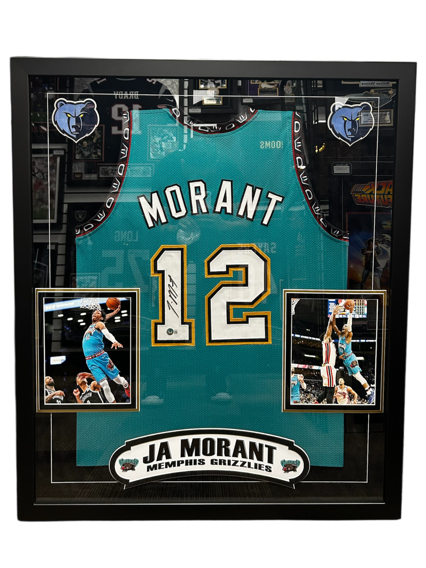 Ja Morant Signed Memphis Teal Basketball Jersey (FSJ)