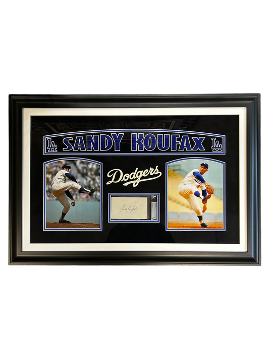 Sandy Koufax Framed 3x5 Index Card Auto Los Angeles Dodgers Beckett BAS #15782694 (FSI)