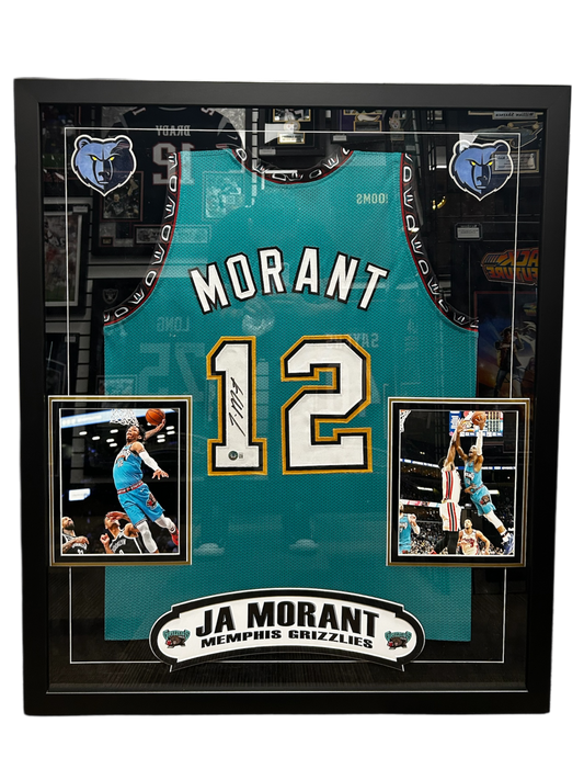 Ja Morant Signed Memphis Teal Basketball Jersey (FSJ)